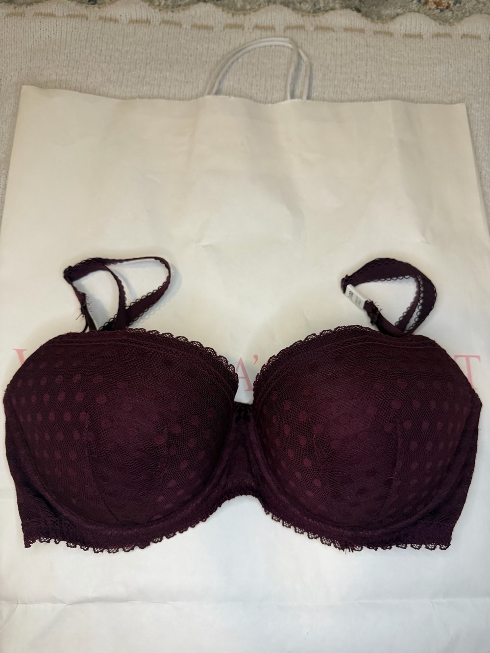 Victoria’s Secret PINK Burgundy Lightly Lined Balconette Bra 34DD